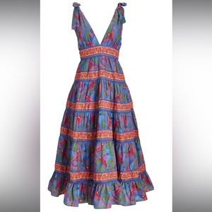 Farm Rio inspired Blue Macaw Flight Midi dress by House of Harlow